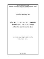 (Luận văn thạc sĩ) Bảo tồn và phát huy giá trị di sản văn hóa của bảo tàng Cổ vật Võ Hằng Gia tỉnh Ninh Bình