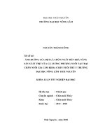 Ảnh hưởng của bột lá chùm ngây đến khả năng sản suất thịt của gà thịt lương phượng nuôi tại trại chăn nuôi gia cầm khoa chăn nuôi thú y trường đại học nông lâm thái nguyên 