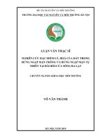 Nghiên cứu đặc điểm lý, hoá của đất trong rừng ngập mặn trồng và rừng ngập mặn tự nhiên tại bãi bồi cửa sông Ba Lạt (Luận văn thạc sĩ)