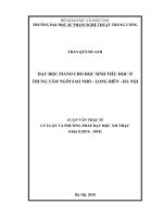 Dạy học Piano cho học sinh tiểu học ở Trung tâm Ngôi Sao Nhỏ  Long Biên  Hà Nội (Luận văn thạc sĩ)