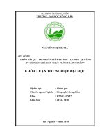 Khảo sát quy trình sản xuất bia hơi viccoba tại công ty cổ phần chế biến thực phẩm thái nguyên 