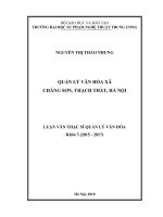 Quản lý văn hóa xã Chàng Sơn, Thạch Thất, Hà Nội (Luận văn thạc sĩ)
