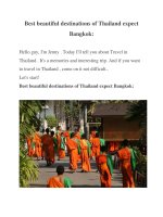 BÀI GIỚI THIỆU ĐIỂM ĐẾN DU LỊCH TẠI THÁI LAN BẰNG TIẾNG ANH