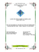 Xét xử sơ thẩm vụ án dân sự ở Tòa án nhân dân Thành phố Mỹ Tho  Thực trạng và giải pháp