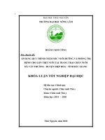 Áp dụng quy trình chăm sóc nuôi dưỡng và phòng trị bệnh cho lợn thịt nuôi tại trang trại chăn nuôi hà văn trường   huyện hiệp hòa   tỉnh bắc giang 