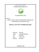 Đánh giá thực trạng sản phẩm rượu trên địa bàn huyện bình liêu, tỉnh quảng ninh 
