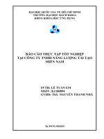 BÁO cáo THỰC tập tốt NGHIIP tại CỌNG TY TNHH NĂNG LƯNG tái tạo MIỀN NAM 