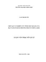 Chế tạo và nghiên cứu tính chất quang của hạt nano pt bằng phương pháp ăn mòn laser 