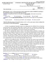 Đề thi KSCL môn Tiếng Anh  THI THPT QUỐC GIA KHỐI 12