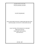 Quản lý hoạt động giảng dạy tại khoa khoa học đại cương, trường đại học tài nguyên và môi trường hà nội 