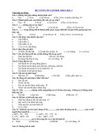 BỘ ĐỀ THI KHOA HỌC LỚP 4 CUỐI NĂM