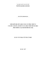 Mối liên hệ giữa khả năng tự phục hồi và vấn đề cảm xúc, hành vi của học sinh trung học phổ thông tại thành phố hà nội 