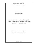 Nhận thức và hành vi tìm kiếm trợ giúp của cha mẹ cho trẻ có biểu hiện tăng động giảm chú ý ở tuổi tiểu học 