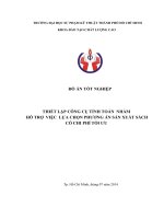 THIẾT LẬP CÔNG CỤ TÍNH TOÁN  NHẰM  HỖ TRỢ  VIỆC  LỰA CHỌN PHƯƠNG ÁN SẢN XUẤT SÁCH CÓ CHI PHÍ TỐI ƯU
