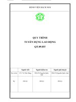 QUY TRÌNH TUYỂN DỤNG LAO ĐỘNG