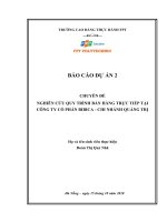 NGHIÊN CỨU QUY TRÌNH BÁN HÀNG TRỰC TIẾP TẠI CÔNG TY CỔ PHẦN BIBICA  CHI NHÁNH QUẢNG TRỊ