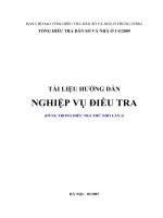 TÀI LIỆU HƯỚNG DẪN NGHIỆP VỤ ĐIỀU TRA
