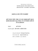 Kế toán doanh thu   chi phí  xác định kết quả kinh doanh tại cty CP sơn ô tô achison 