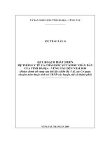 QUY HOẠCH PHÁT TRIỂN HỆ THỐNG Y TẾ VÀ CHĂM SÓC SỨC KHỎE NHÂN DÂN CỦA TỈNH BÀ RỊA - VŨNG TÀU ĐẾN NĂM 2020