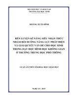 Rèn luyện kĩ năng SNT nhằm bồi dưỡng năng lực phát hiện và giải quyết vấn đề cho học sinh trong dạy học HHKG ở trường THPT