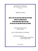 Quản lý đào tạo giáo viên trung học phổ thông trong các trường đại học ở vùng Đồng bằng sông Cửu Long đáp ứng yêu cầu đổi mới giáo dục phổ thông