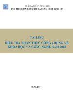 TÀI LIỆU ĐIỀU TRA NHẬN THỨC CÔNG CHÚNG VỀ KHOA HỌC VÀ CÔNG NGHỆ NĂM 2018