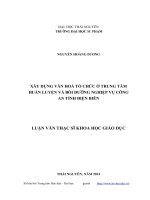 Xây dựng văn hóa tổ chức ở trung tâm huẩn luyện và bồi dưỡng nghiệp vụ công an tỉnh điện biên 