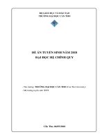 ĐỀ ÁN TUYỂN SINH NĂM 2018 ĐẠI HỌC HỆ CHÍNH QUY TRƯỜNG ĐẠI HỌC CẦN THƠ