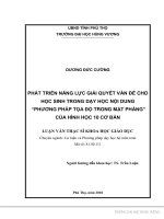 PHÁT TRIỂN NĂNG LỰC GIẢI QUYẾT VẤN ĐỀ CHO HỌC SINH TRONG DẠY HỌC NỘI DUNG “PHƯƠNG PHÁP TỌA ĐỘ TRONG MẶT PHẲNG” CỦA HÌNH HỌC 10 CƠ BẢN