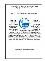 TẬP HỆ THỐNG HÓA CÁC VĂN BẢN QUY PHẠM PHÁP LUẬT CÒN HIỆU LỰC DO HĐND, UBND TỈNH BÌNH DƯƠNG BAN HÀNH TRONG KỲ HỆ THỐNG HÓA 1997 – 2013