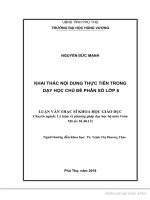 KHAI THÁC NỘI DUNG THỰC TIỄN TRONG DẠY HỌC CHỦ ĐỀ PHÂN SỐ LỚP 6