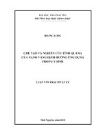 Chế tạo và nghiên cứu tính quang của nano và định hướng ứng dụng trong y sinh (Luận văn thạc sĩ)
