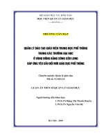 Quản lý đào tạo giáo viên trung học phổ thông trong các trường đại học ở vùng đồng bằng sông cửu long đáp ứng yêu cầu đổi mới giáo dục phổ thông