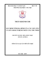 Xác định tính đa hình của các gen TP53 và gen MDM2 ở bệnh nhân ung thư phổi tt