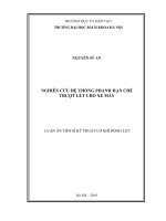 Nghiên cứu hệ thống phanh hạn chế trượt lết cho xe máy (Luận án tiến sĩ)