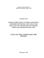 Đánh giá hiện trạng và những ảnh hưởng chính đến môi trường nước sông công đoạn chảy quan phường mỏ chè, phường thắng lợi, thành phố sông công 