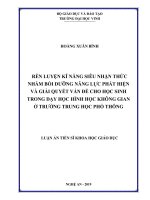 Rèn luyện kĩ năng SNT nhằm bồi dưỡng năng lực phát hiện và giải quyết vấn đề cho học sinh trong dạy học HHKG ở trường THPT (Luận án tiến sĩ)