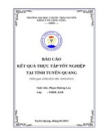 Báo cáo Tốt nghiệp YHDP thực tập tỉnh Tuyên Quang