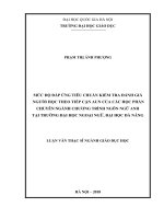 Mức độ đáp ứng tiêu chuẩn kiểm tra đánh giá người học theo tiếp cận AUN của các học phần chuyên ngành chương trình ngôn ngữ anh tại trường đại học ngoại ngữ, đại học đà nẵng 