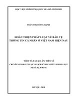 Hoàn thiện pháp luật về bảo vệ thông tin cá nhân ở việt nam hiện nay (tt) 