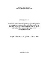Đánh giá công tác thực hiện quy hoạch sử dụng đất giai đoạn 2011 2017 và xây dựng phương án điều chỉnh quy hoạch sử dụng đất đến năm 2020 huyện thọ xuân, tỉnh thanh hóa 