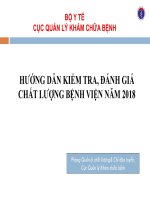HƯỚNG DẪN KIỂM TRA, ĐÁNH GIÁ CHẤT LƯỢNG BỆNH VIỆN NĂM 2018