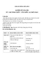 Giáo án Tiếng Việt 2 tuần 16 bài: Luyện từ và câu  Từ chỉ tính chất. Câu kiểu Ai thế nào? MRVT: Từ ngữ về vật nuôi