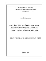 Lực căng mặt ngoài của ngưng tụ Bose - Einstein một thành phần trong thống kê chính tắc lớn