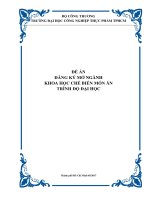 ĐỀ N ĐĂNG KÝ MỞ NGÀNH KHOA HỌC CHẾ BIẾN MÓN ĂN TRÌNH ĐỘ ĐẠI HỌC
