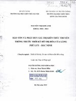Bảo tồn và phát huy kiến trúc truyền thống trước vấn đề đô thị hóa ở làng phù lưu   bắc ninh (tt) 