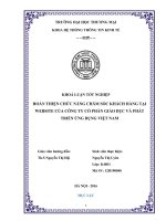 HOÀN THIỆN CHỨC NĂNG CHĂM SÓC KHÁCH HÀNG TẠI WEBSITE CỦA CÔNG TY CỔ PHẦN GIÁO DỤC VÀ PHÁT TRIỂN ỨNG DỤNG VIỆT NAM