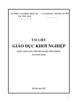 TÀI LIỆU GIÁO DỤC KHỞI NGHIỆP (DÙNG CHO GIÁO VIÊN TRUNG HỌC PHỔ THÔNG)