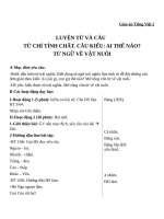 Giáo án Tiếng Việt 2 tuần 16 bài: Luyện từ và câu  Từ chỉ tính chất. Câu kiểu Ai thế nào? MRVT: Từ ngữ về vật nuôi