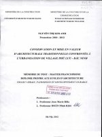 Conservation et mise en valeur darchiecturalle confrontés à lurbanisation de village phù lưu   bắc ninh (tt) 